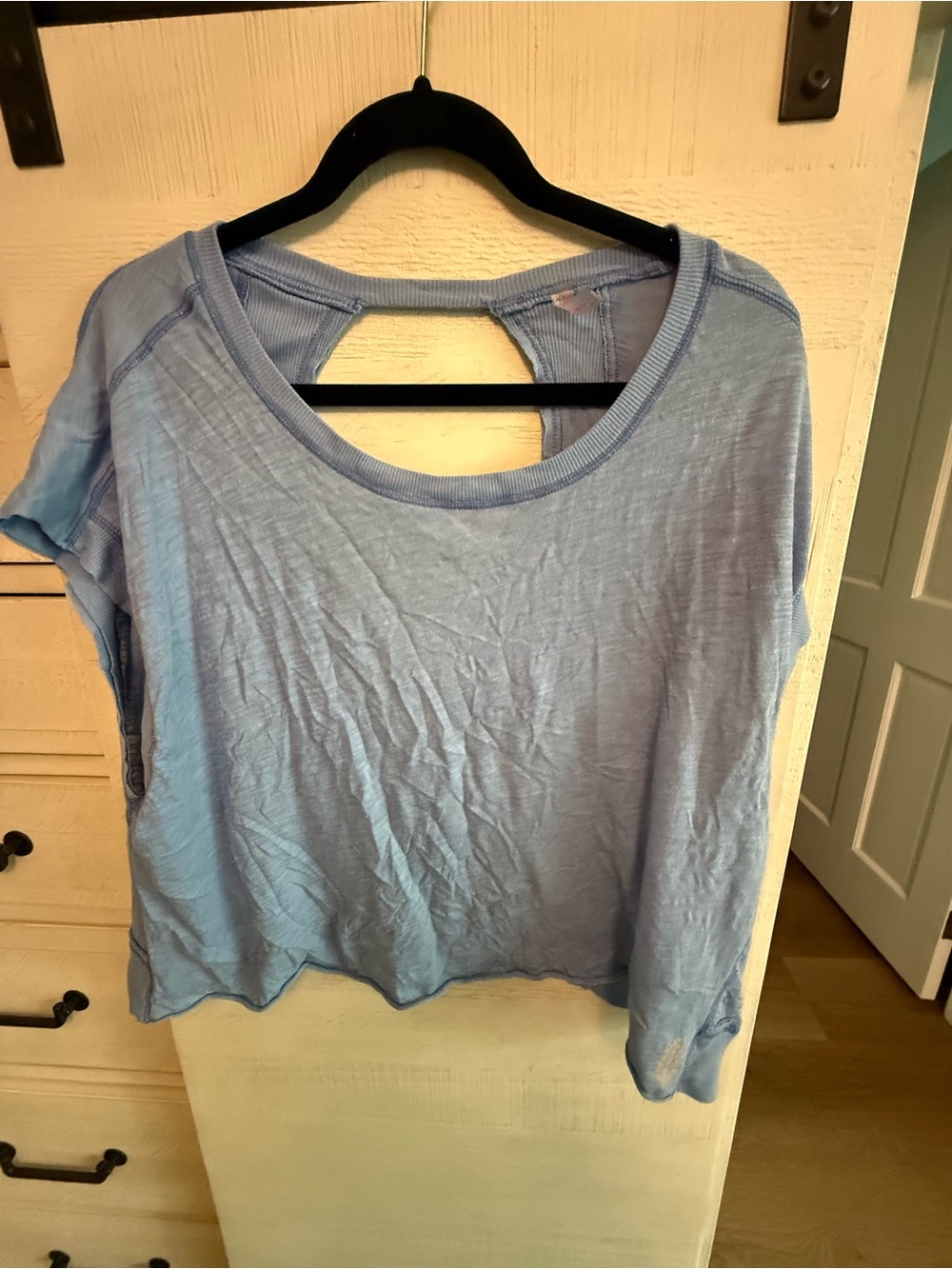 FP Movement Blue Women's Scoop Neck Short Sleeve Top